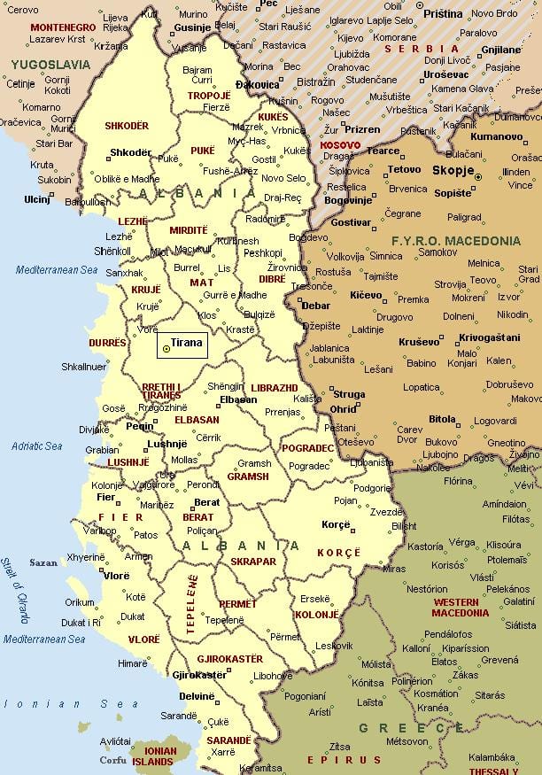 harta coasta albaneză