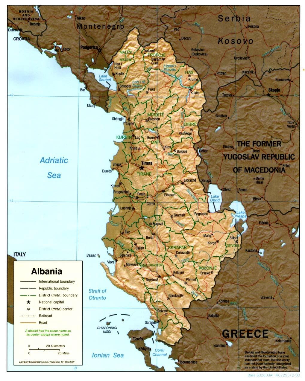 Albaneza veche hartă