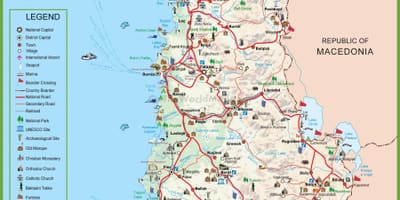 Harta Albaniei turistice