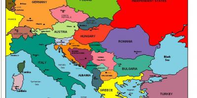 Harta europei arată Albania