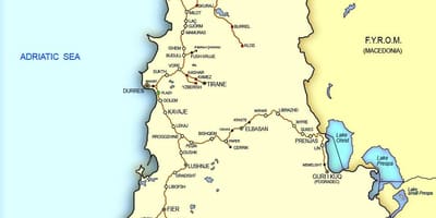 Harta Albaniei tren