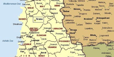 Harta coasta albaneză
