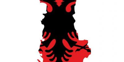 Harta Albania flag